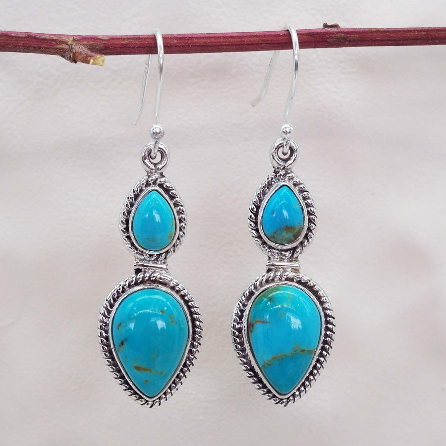 sterling silver turquoise earrings - turquoise jewellery Australia by Australian jewellery brands indie and harper