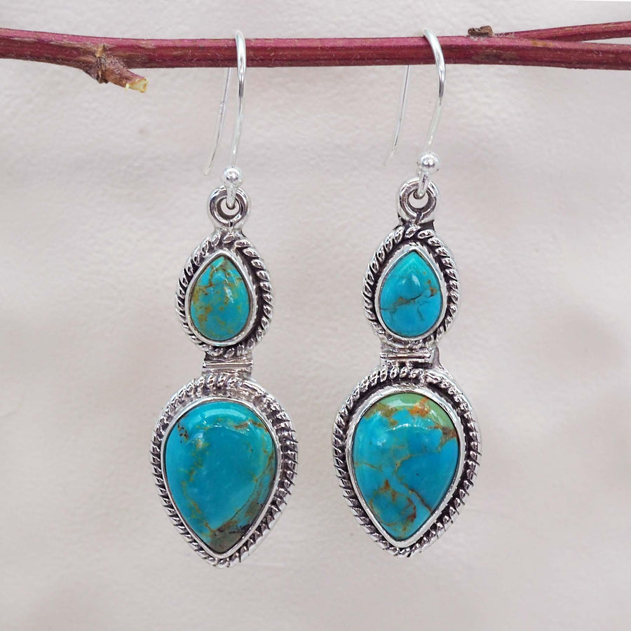 sterling silver turquoise earrings - turquoise jewellery Australia by Australian jewellery brands indie and harper