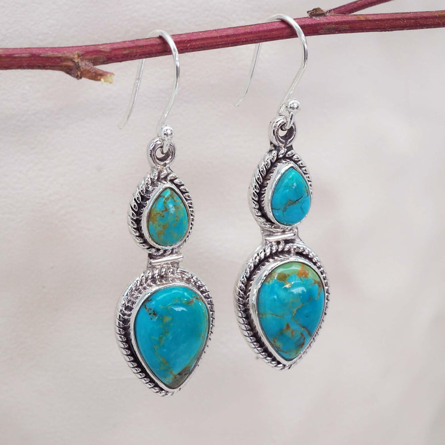 sterling silver turquoise earrings - turquoise jewellery Australia by Australian jewellery brands indie and harper