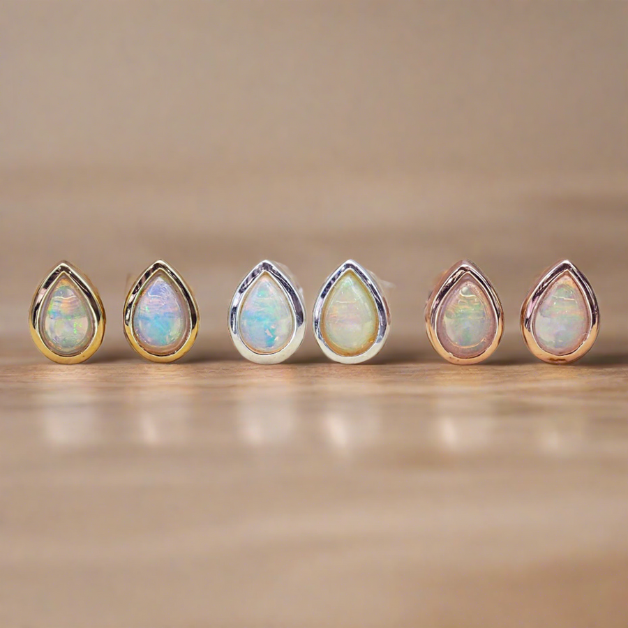 october birthstone opal earrings - womens jewellery by australian jewellery brand indie and harper