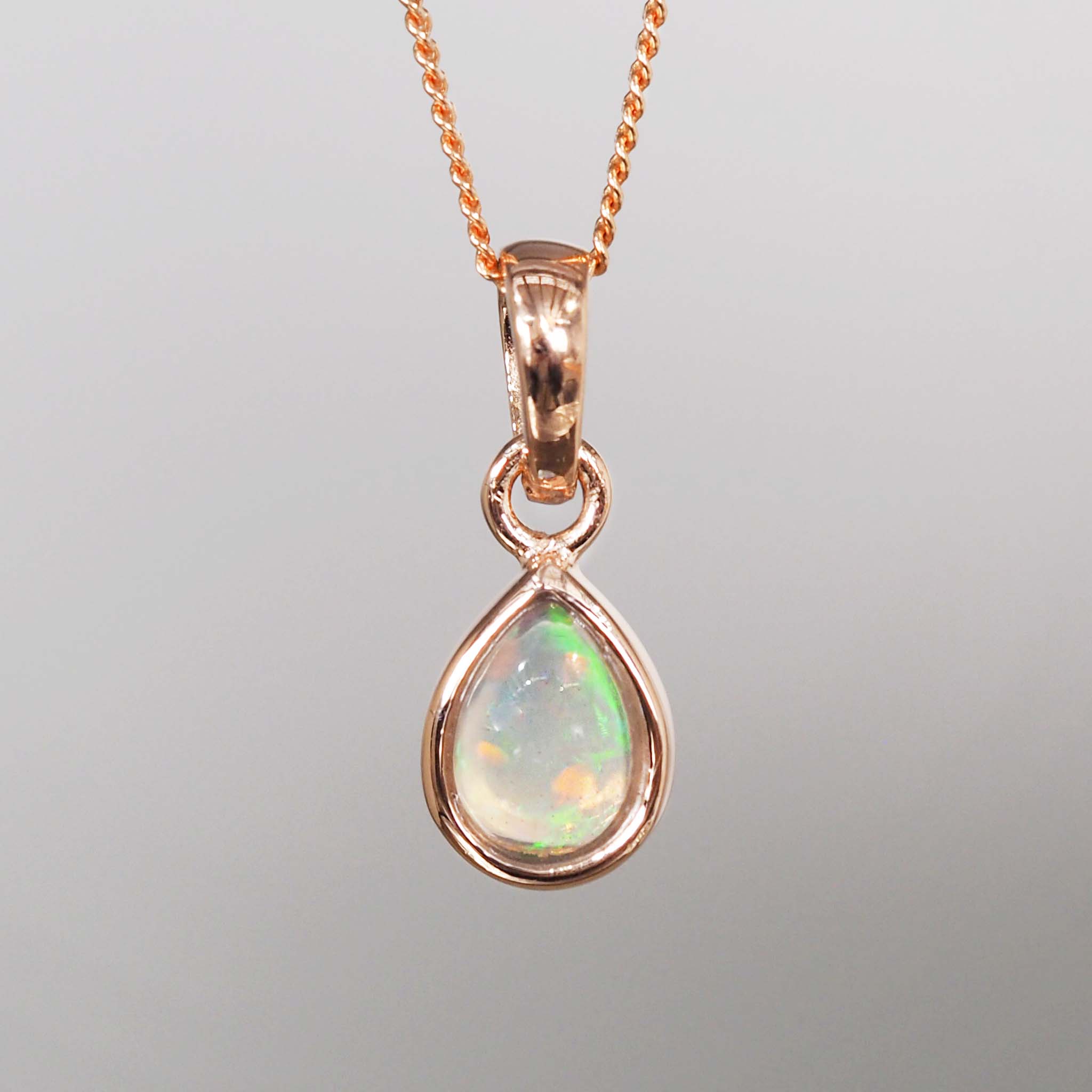 october birthstone opal necklace - rose gold necklaces by Australian jewellery brand indie and harper