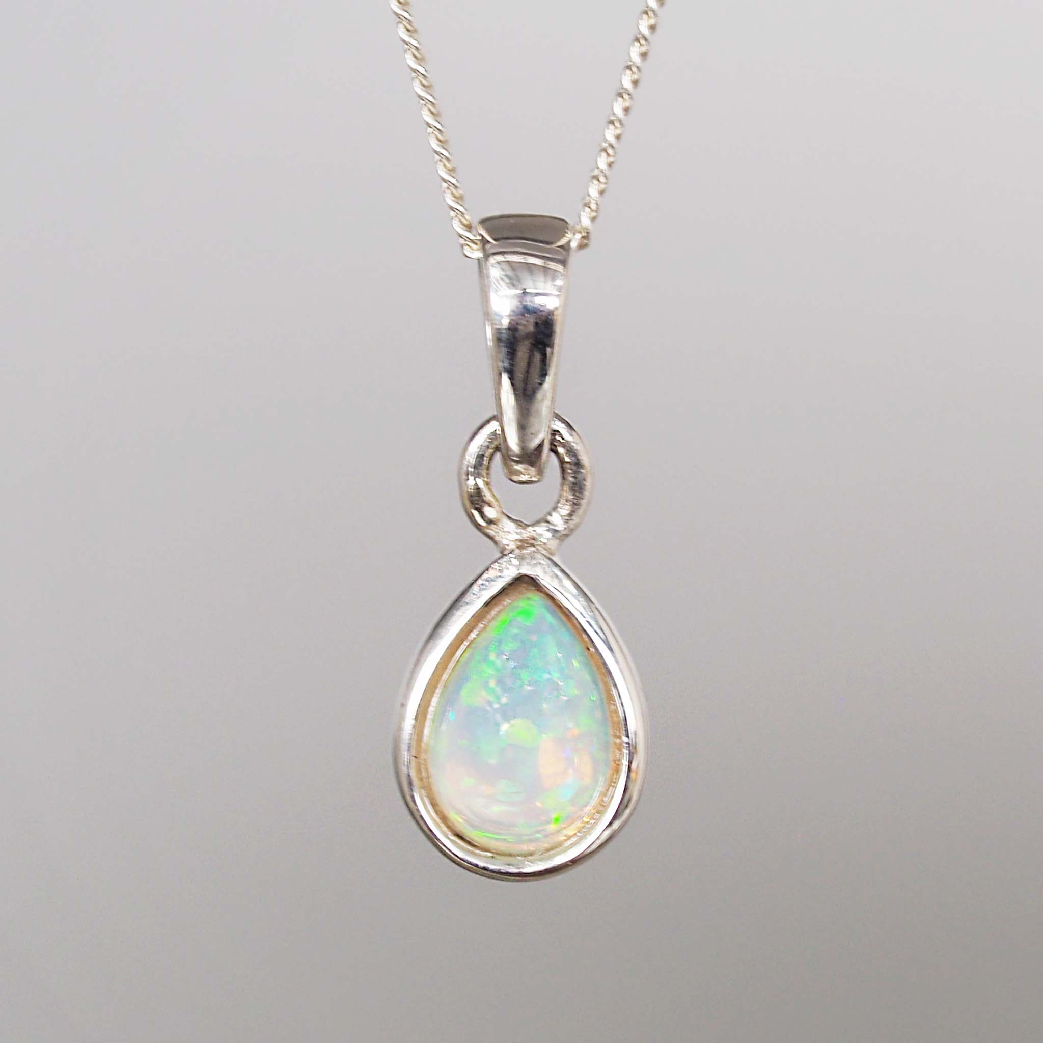 october birthstone opal necklace - Sterling Silver Necklaces by Australian jewellery brand indie and harper