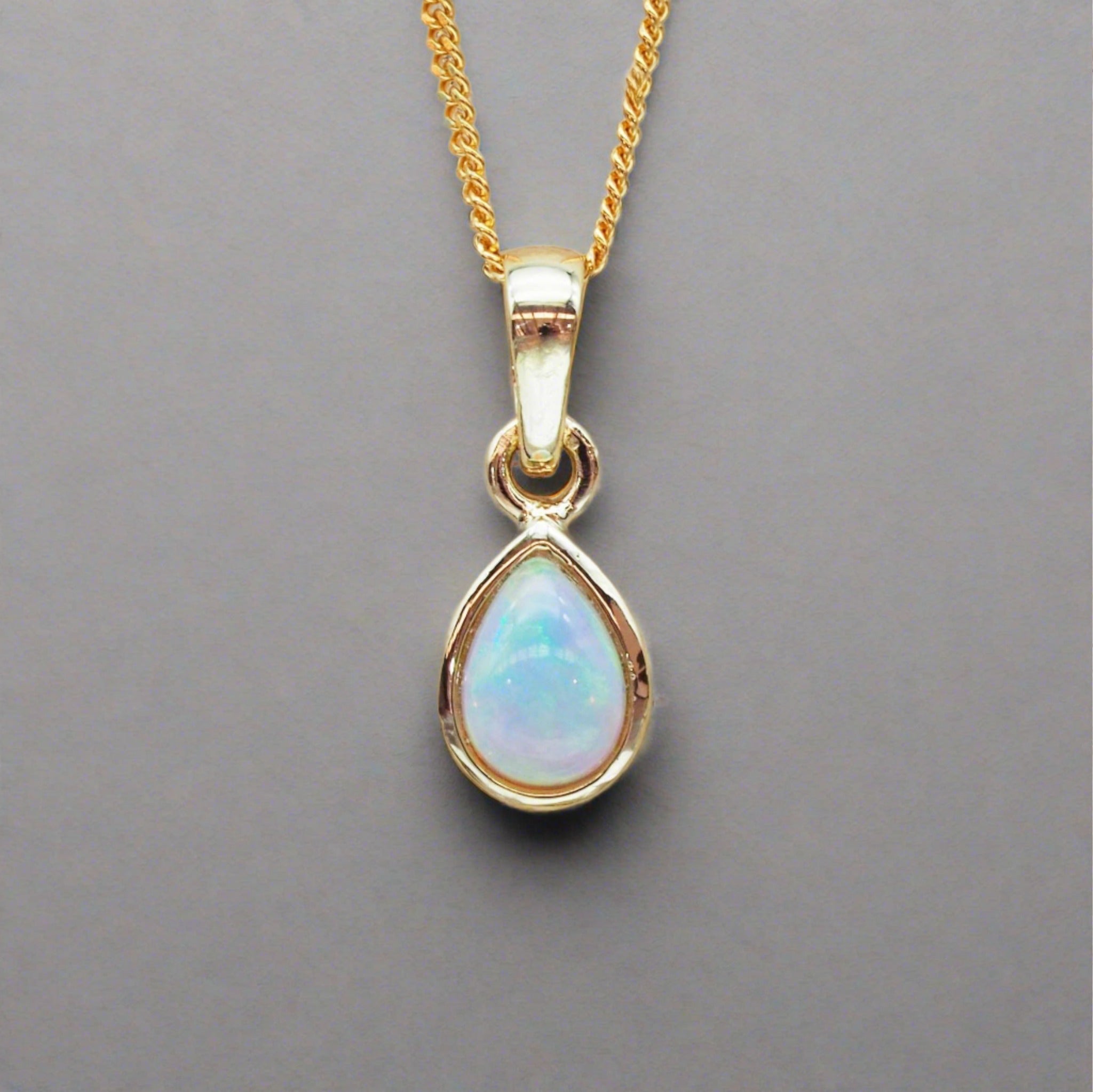 october birthstone opal necklace - gold necklaces by australian jewellery brand indie and harper