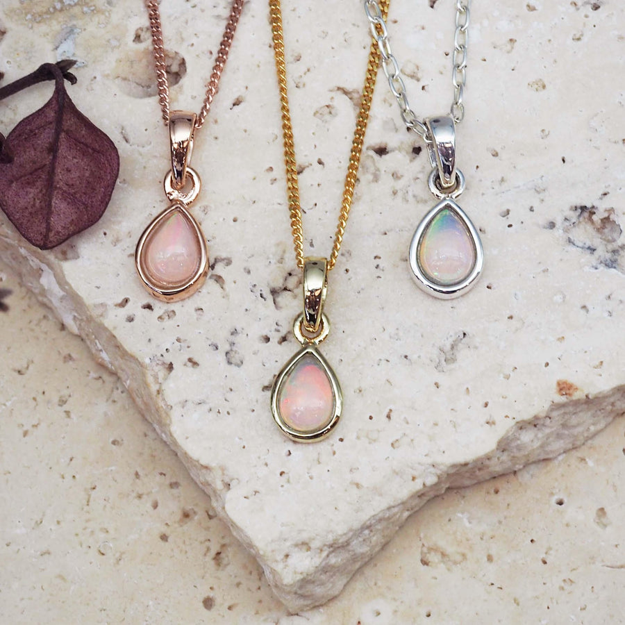 october birthstone Opal necklaces - womens jewelry by australian jewellery brand indie and harper