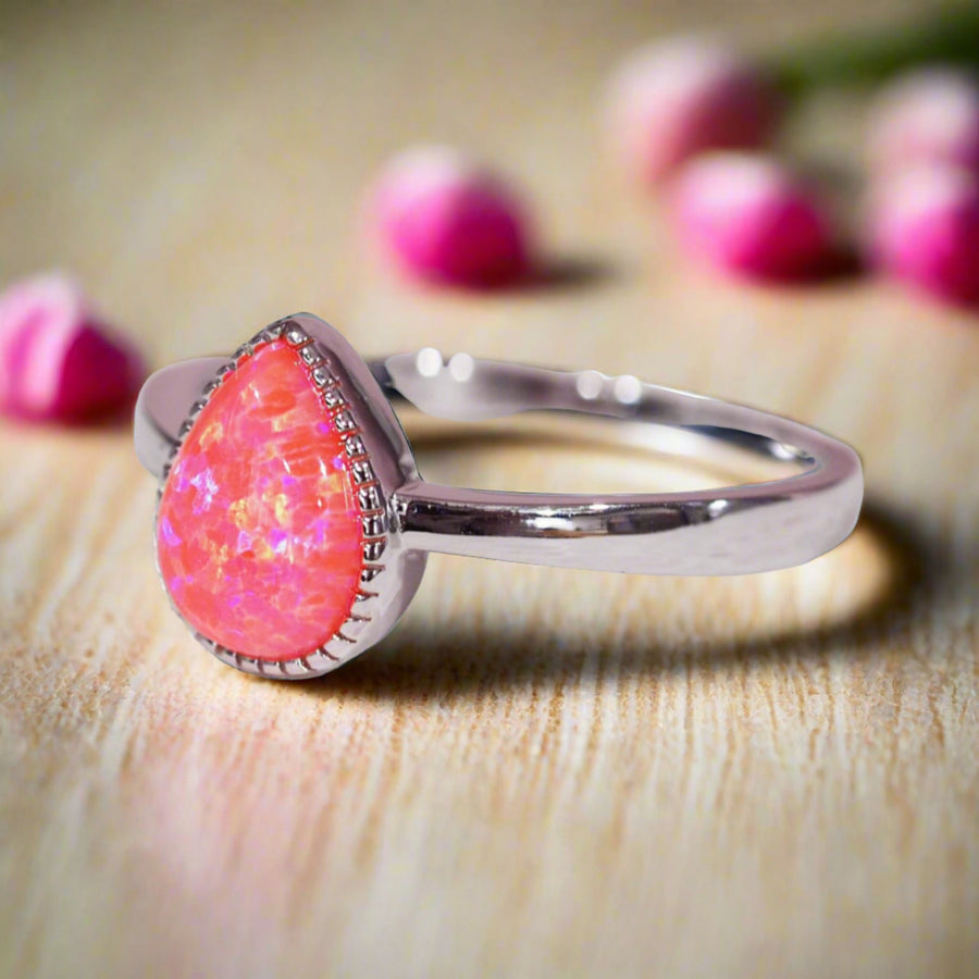 sterling silver pink opal ring - promise rings and opal jewellery by australian jewellery brands online indie and Harper