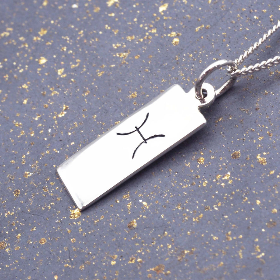 pisces necklace - sterling silver zodiac jewellery by womens jewellery brand indie and harper