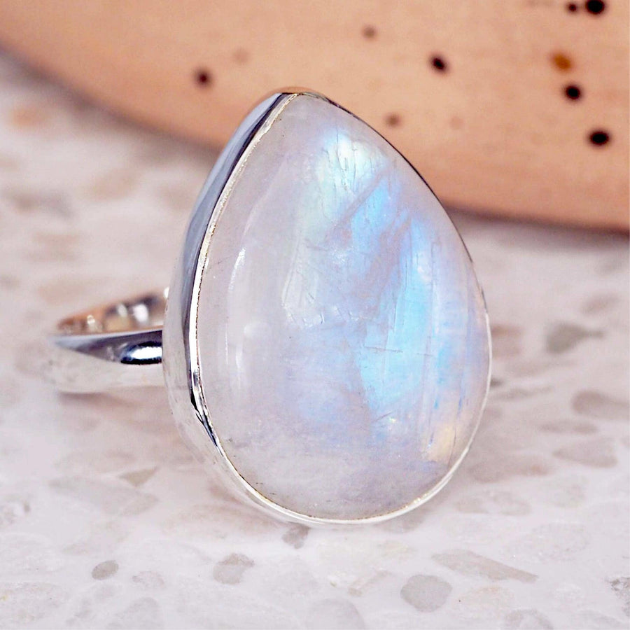 sterling silver moonstone ring - womens moonstone jewellery by australian jewellery brands online indie and harper