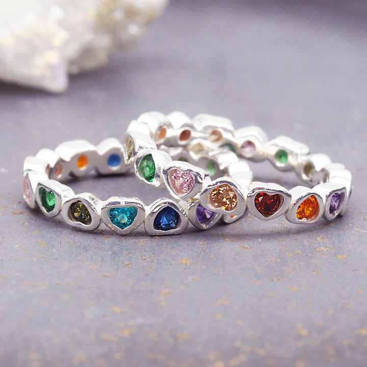 rainbow heart ring - sterling silver rings by Australian jewellery brands indie and Harper