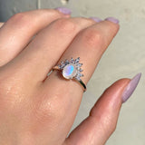 Sterling silver white Topaz gemstone and moonstone ring - moonstone jewellery by australian jewellery brands indie and harper