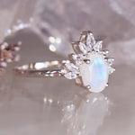 Sterling silver white Topaz gemstone and moonstone ring - moonstone jewellery by australian jewellery brands indie and harper