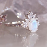 Sterling silver white Topaz gemstone and moonstone ring - moonstone jewellery by australian jewellery brands indie and harper