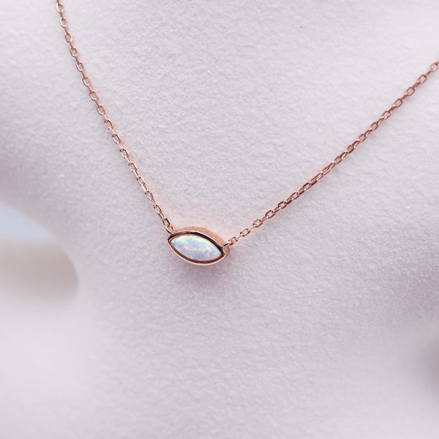 dainty rose gold necklace - opal jewellery by australian jewellery brands indie and harper