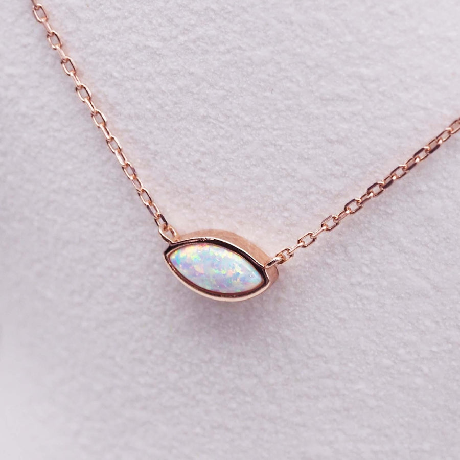 dainty rose gold necklace - opal jewellery by australian jewellery brands indie and harper