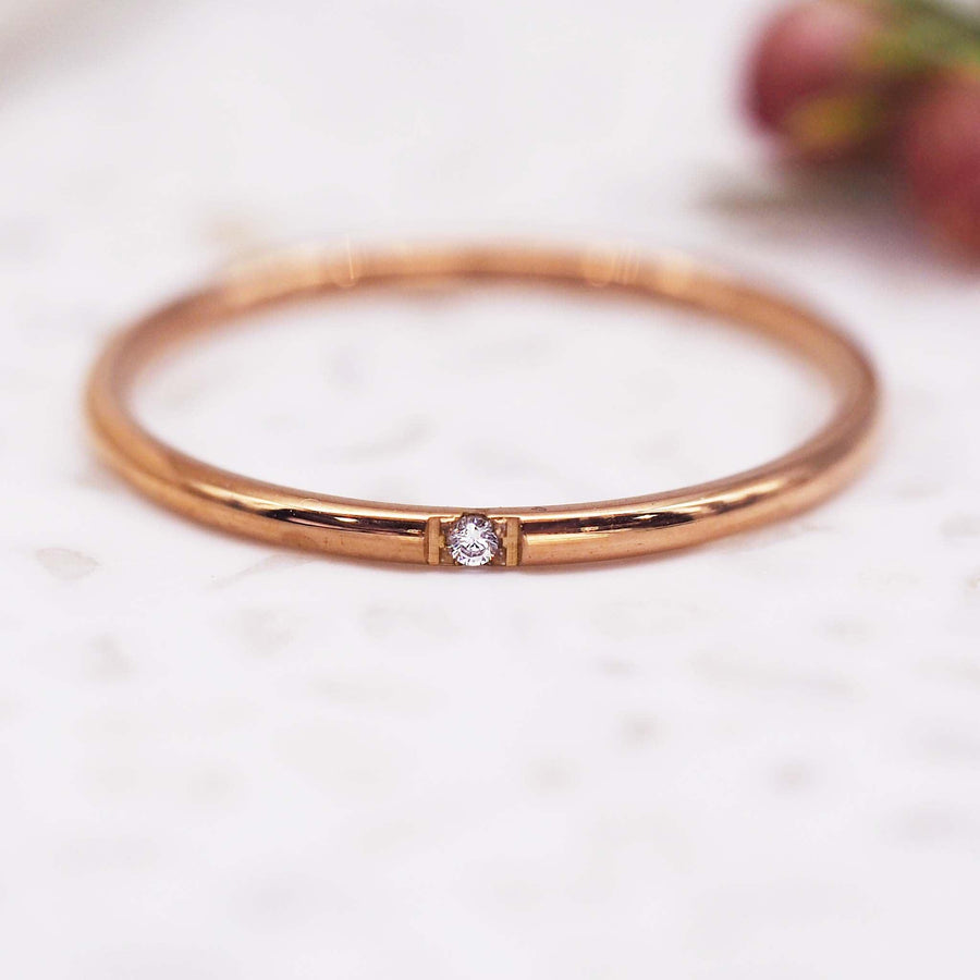 Dainty rose gold Ring - womens rose gold jewellery by Australian waterproof jewellery brand indie and Harper