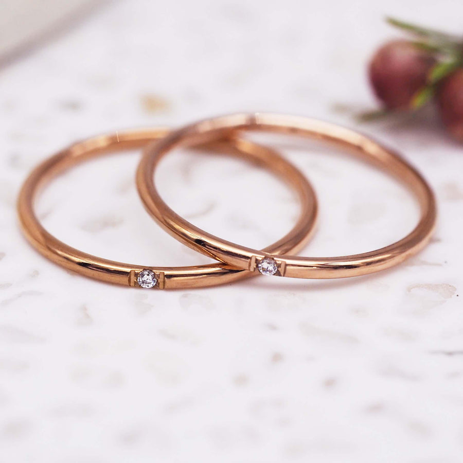 Dainty rose gold Rings - rose gold jewellery by Australian jewellery brand indie and Harper