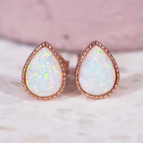 Rose Gold Opal Earrings - womens rose gold opal jewellery by Australian jewellery brands indie and harper