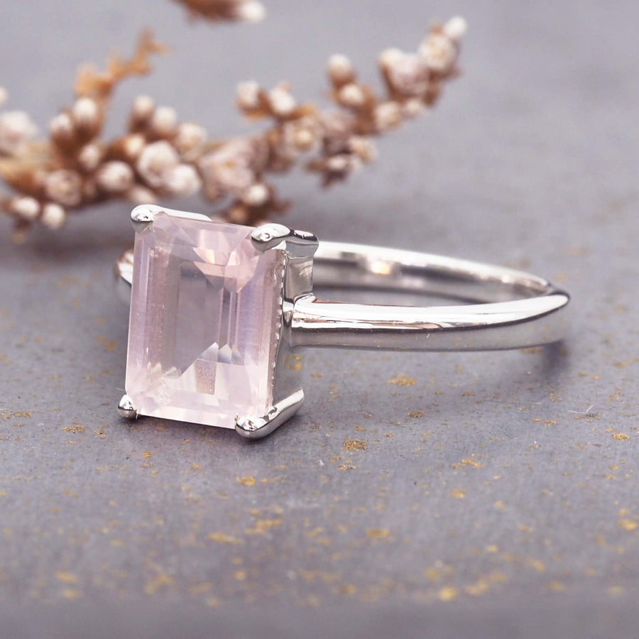 rose quartz ring - womens rose quartz jewellery by Australian jewellery brands indie and harper