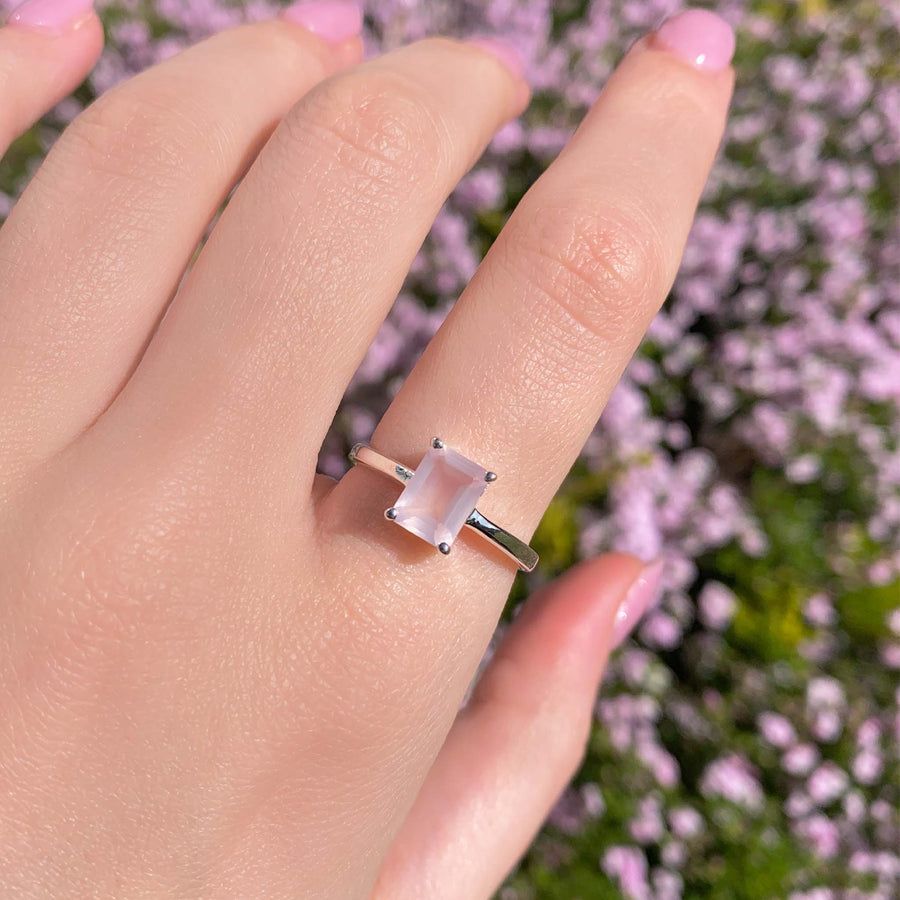 rose quartz ring - rose quartz jewellery by australian jewellery brands indie and harper