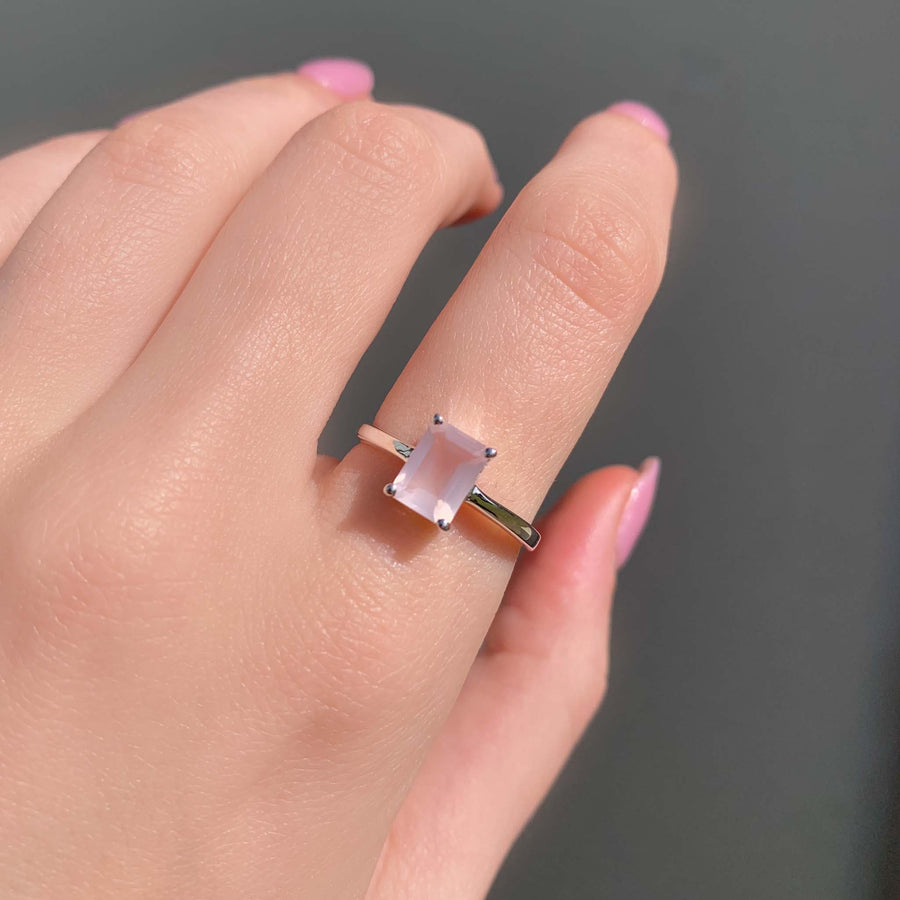 rose quartz ring - rose quartz jewellery by australian jewellery brands indie and harper