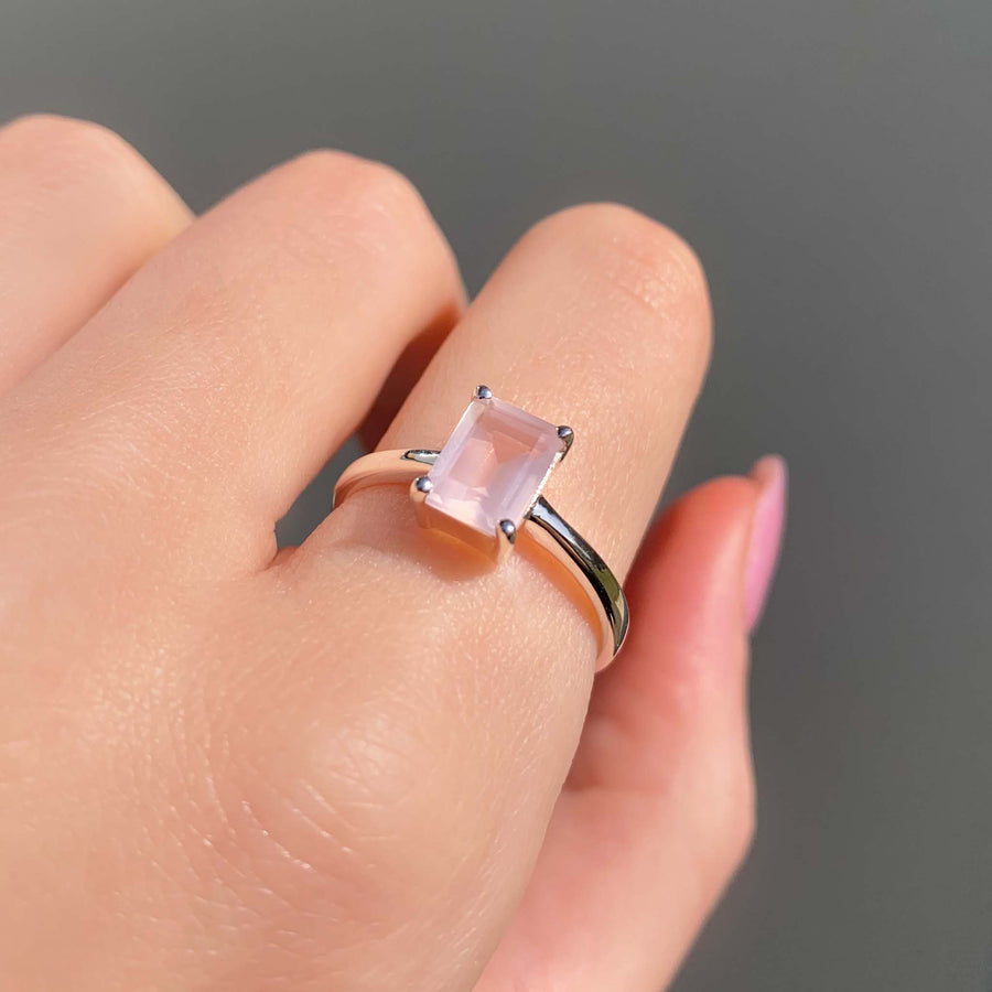 rose quartz ring - womens rose quartz jewellery by australian jewellery brands indie and harper