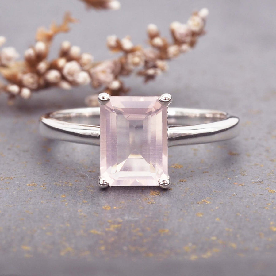 rose quartz ring - rose quartz jewellery by Australian jewellery brands indie and harper