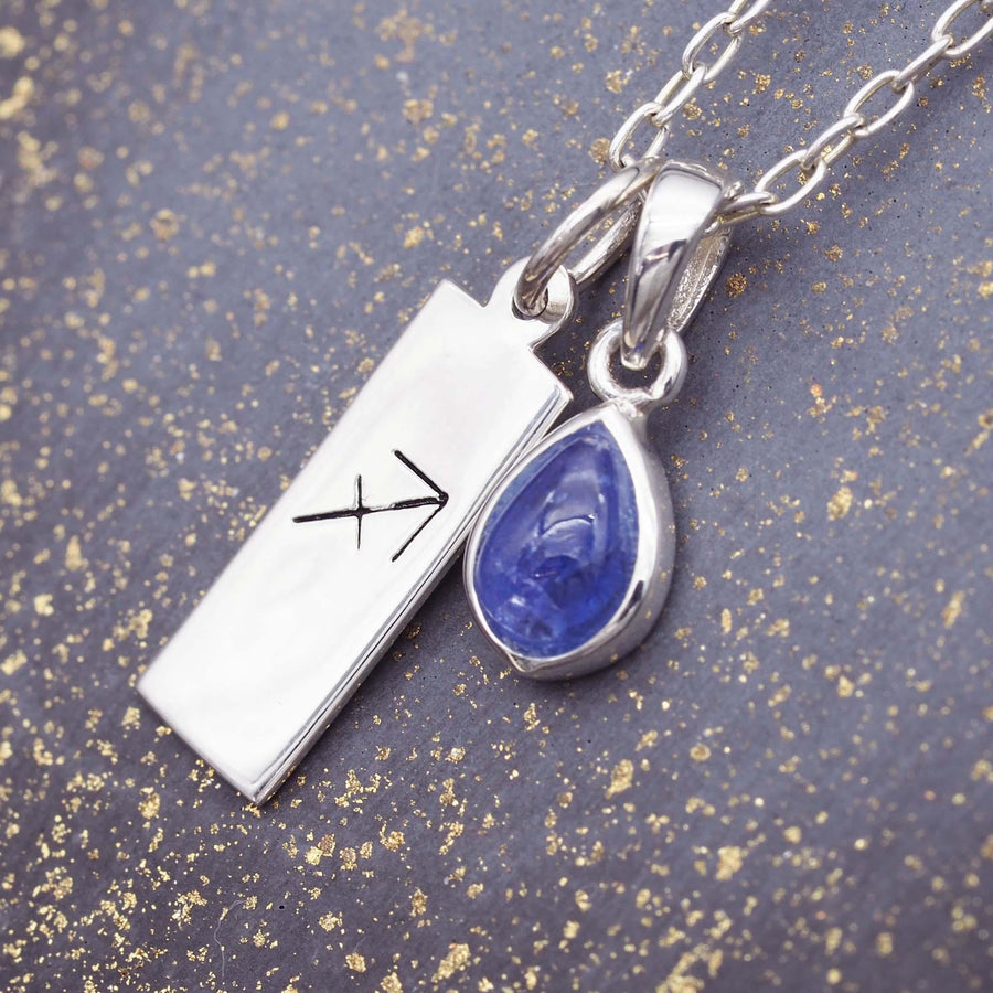 Sagittarius Zodiac and December Birthstone sterling silver Tanzanite necklace - womens jewelry by australian jewellery brand indie and harper