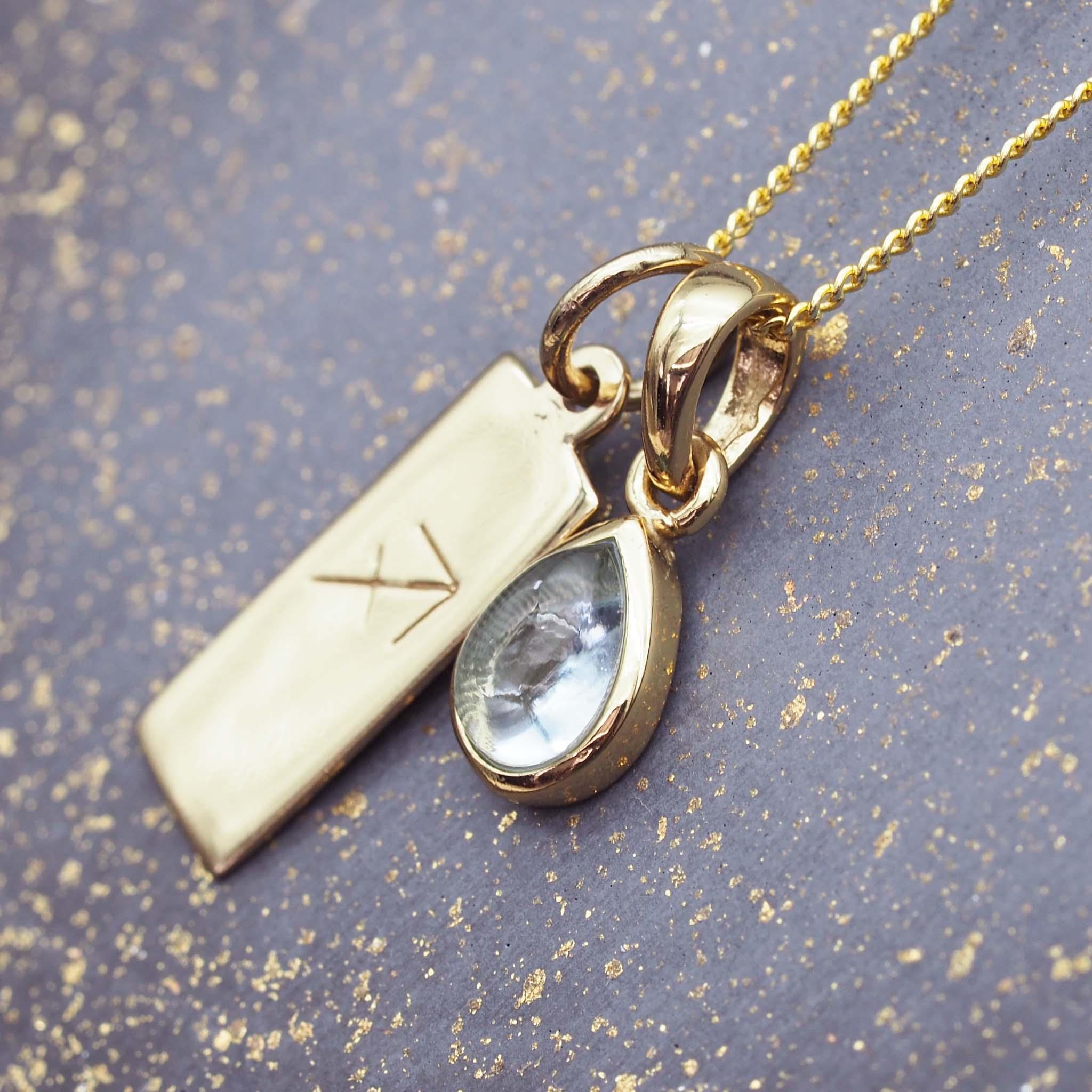 Sagittarius Star Sign and November Birthstone gold blue topaz necklace - gold jewellery by Australian jewellery brand indie and Harper 