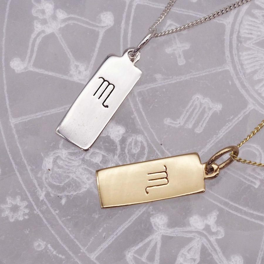 silver and gold zodiac scorpio necklaces - womens jewellery by australian jewellery brands indie and harper