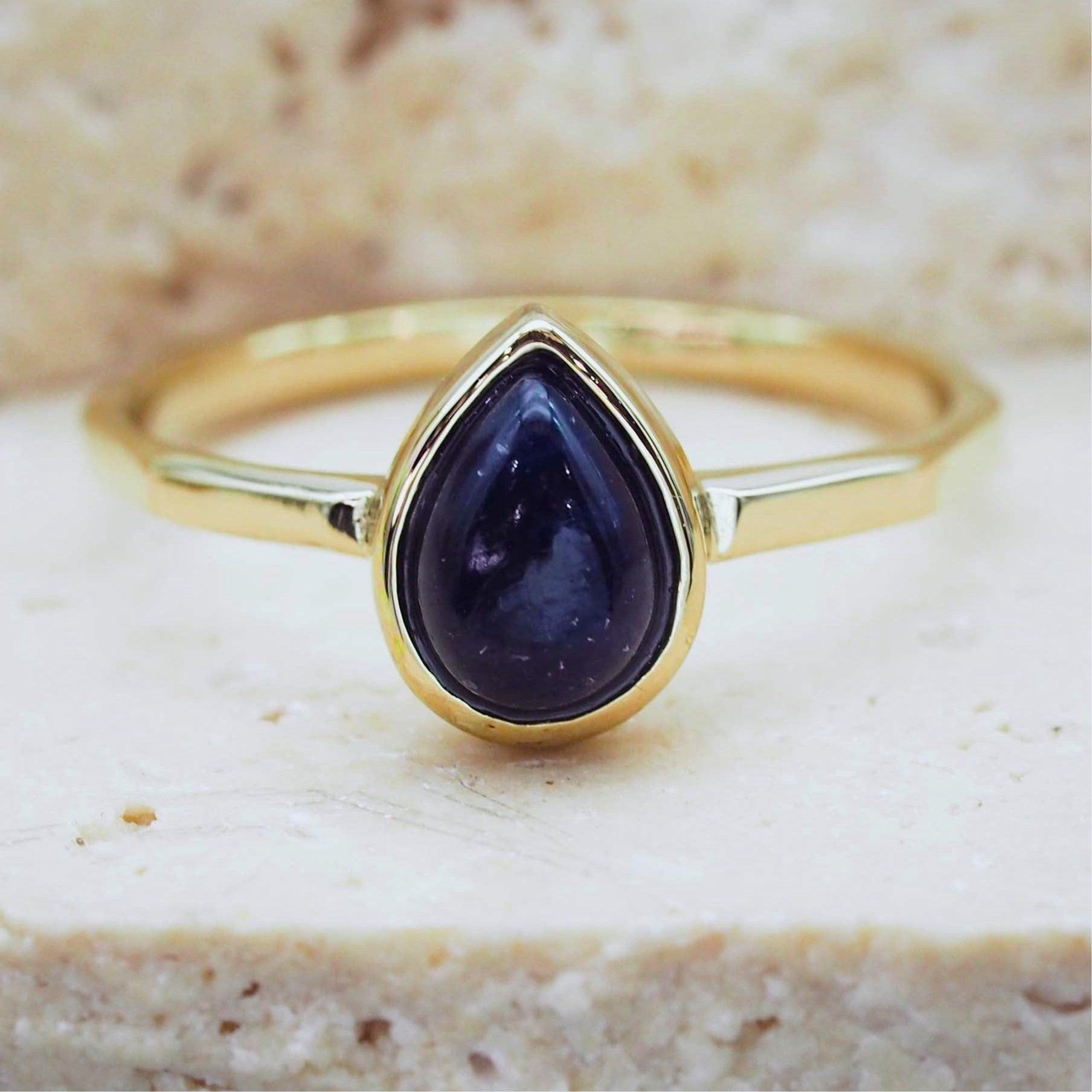 september birthstone gold sapphire ring - September birthstone sapphire jewellery by Australian jewellery brands indie and harper