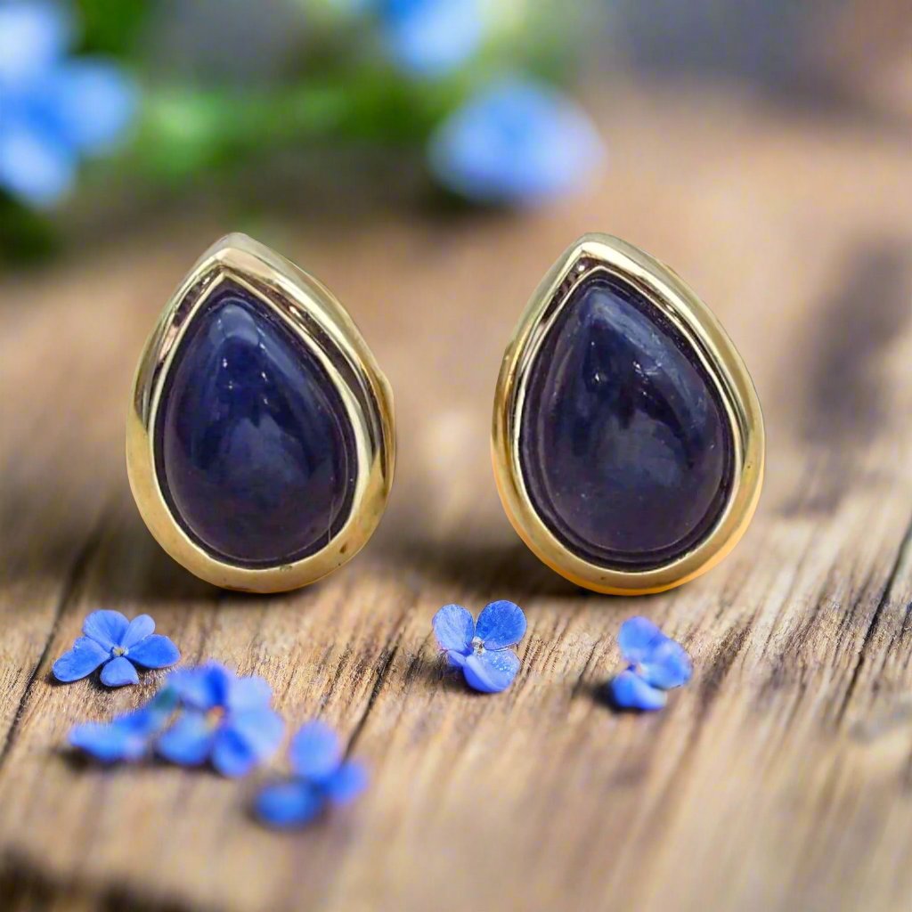 september birthstone sapphire earrings - Gold Earrings by australian jewellery brand indie and harper