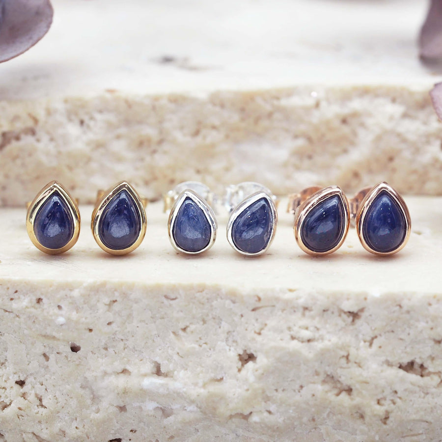 September Birthstone Sapphire Earrings - womens jewellery by australian jewellery brand indie and harper