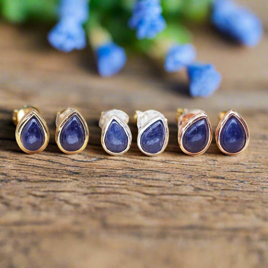 September Birthstone Sapphire Earrings - womens jewellery by australian jewellery brand indie and harper