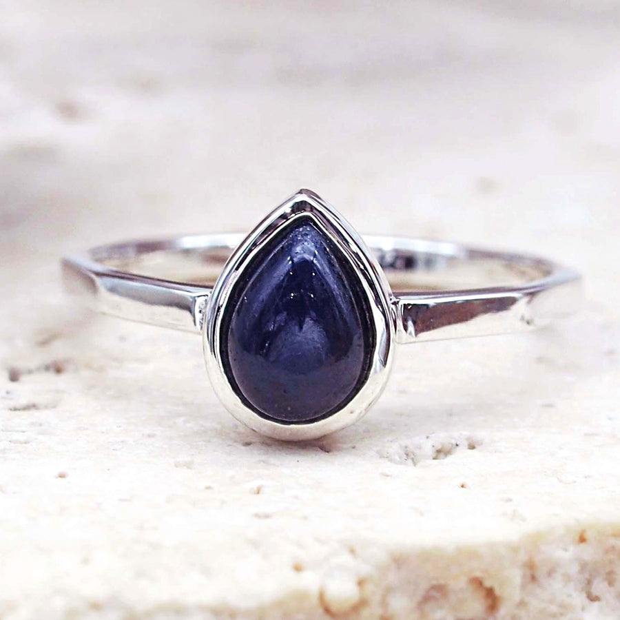 september birthstone sterling silver sapphire ring - women’s September birthstone sapphire jewellery by australian jewellery brands indie and harper