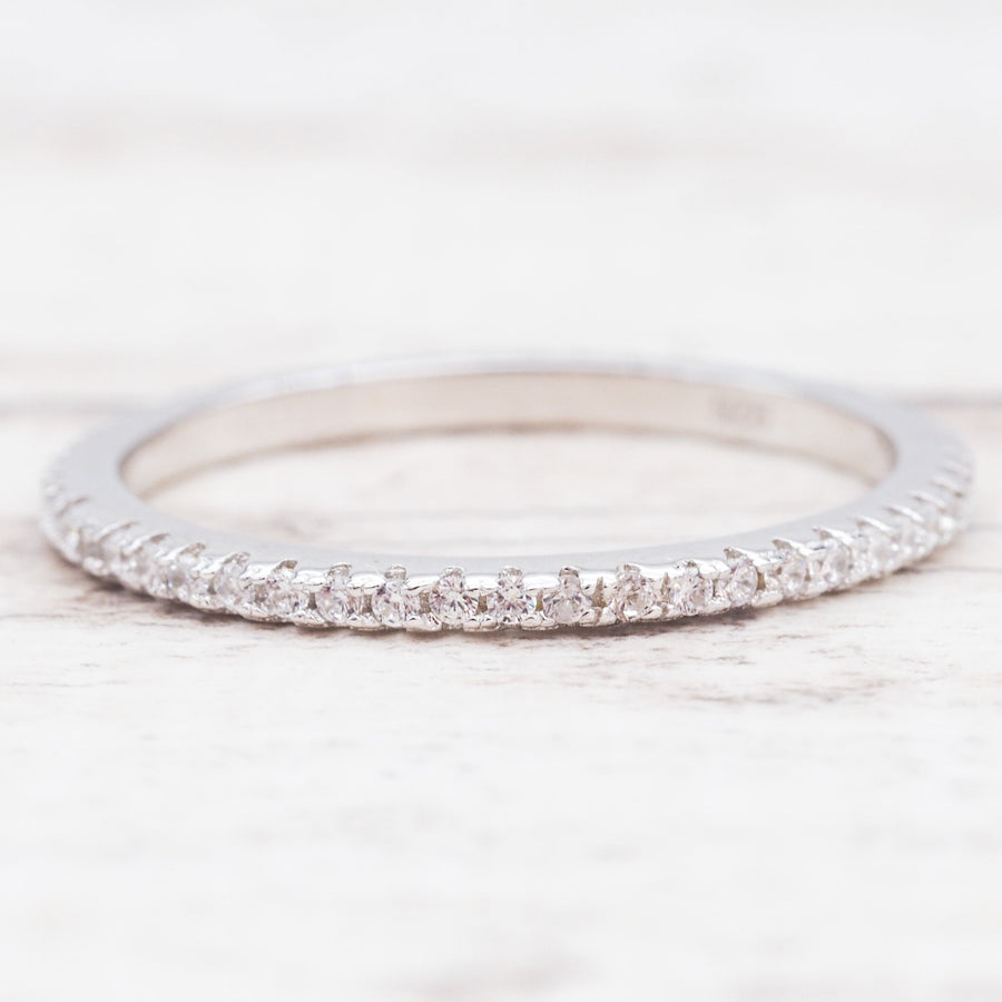 sterling silver ring with cubic zirconias - womens sterling silver jewellery australia - australian jewellery online