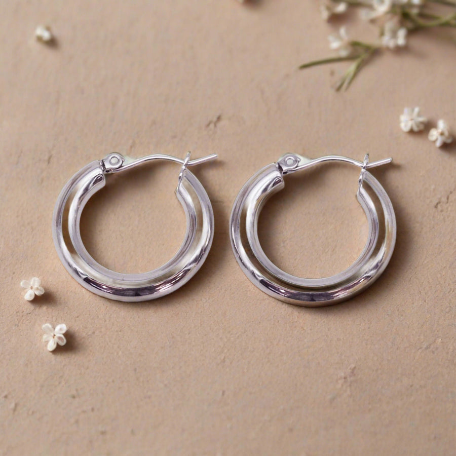 Silver Hoop Earrings - womens silver jewellery by Australian jewellery brands indie and Harper