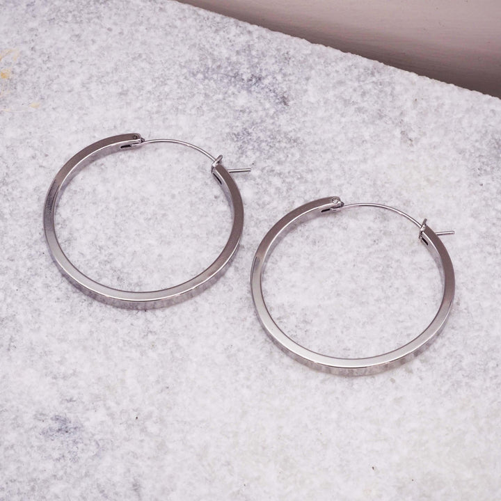 Silver Hoop Earrings - silver jewellery by australian waterproof jewellery brands indie and harper