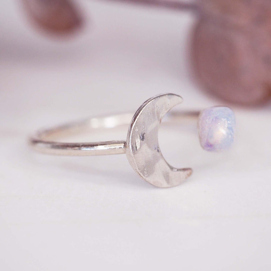 sterling silver raw opal ring - raw opal jewellery by australian jewellery brands indie and Harper