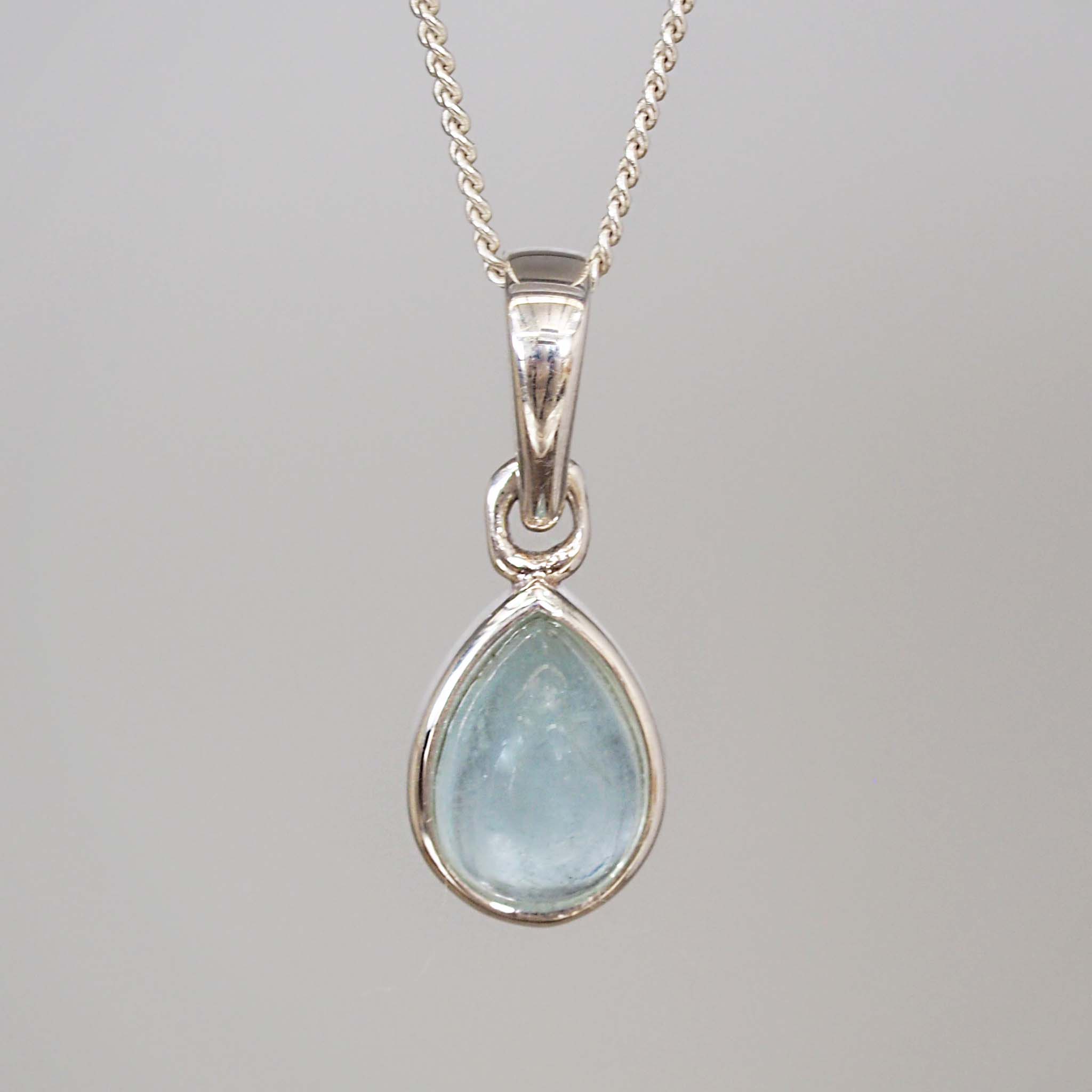 March birthstone sterling silver aquamarine necklace by Australian jewellery brands online indie and Harper 