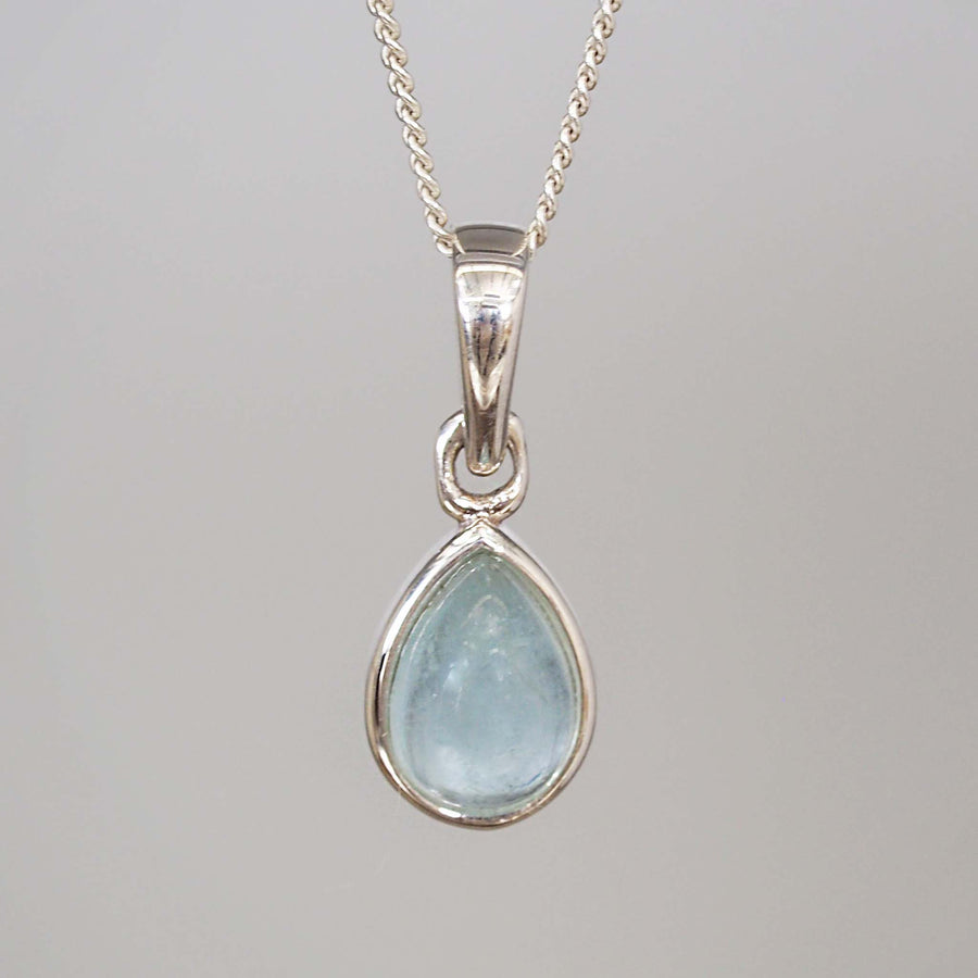 March birthstone sterling silver aquamarine necklace by Australian jewellery brands online indie and Harper 