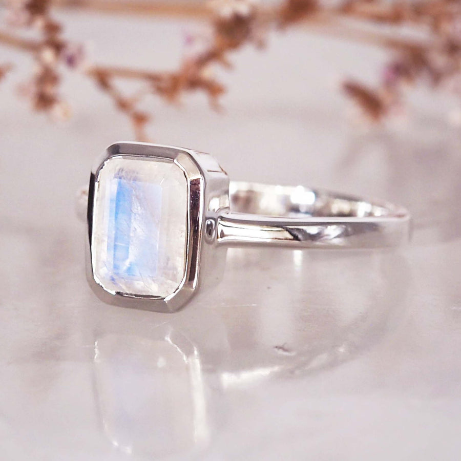 silver moonstone ring - moonstone jewellery by australia jewellery brands indie and harper