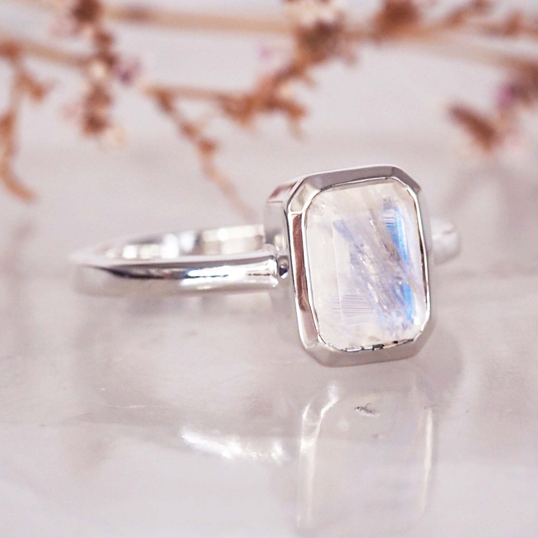 silver moonstone ring - womens moonstone jewellery by australian jewellery brands indie and harper