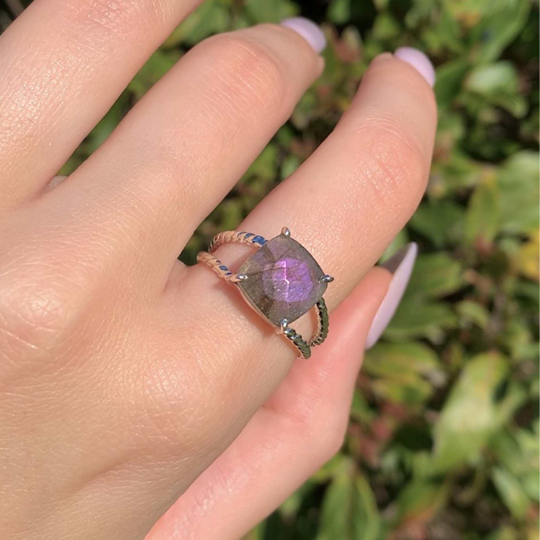 silver purple labradorite ring - gemstone jewellery by Australian jewellery brands indie and harper