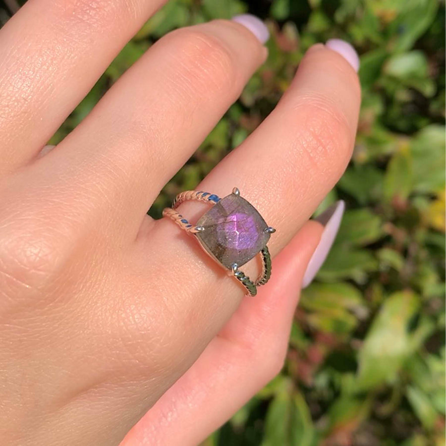 silver purple labradorite ring - gemstone jewellery by Australian jewellery brands indie and harper