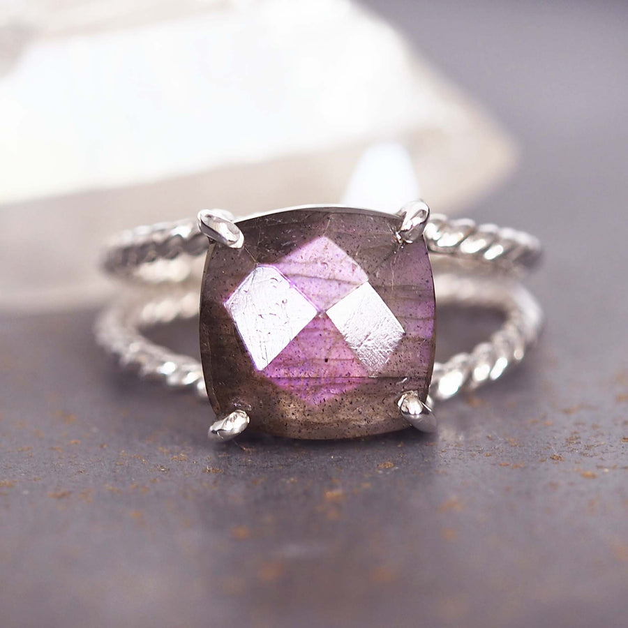 silver purple labradorite ring - gemstone jewellery by Australian jewellery brands indie and harper