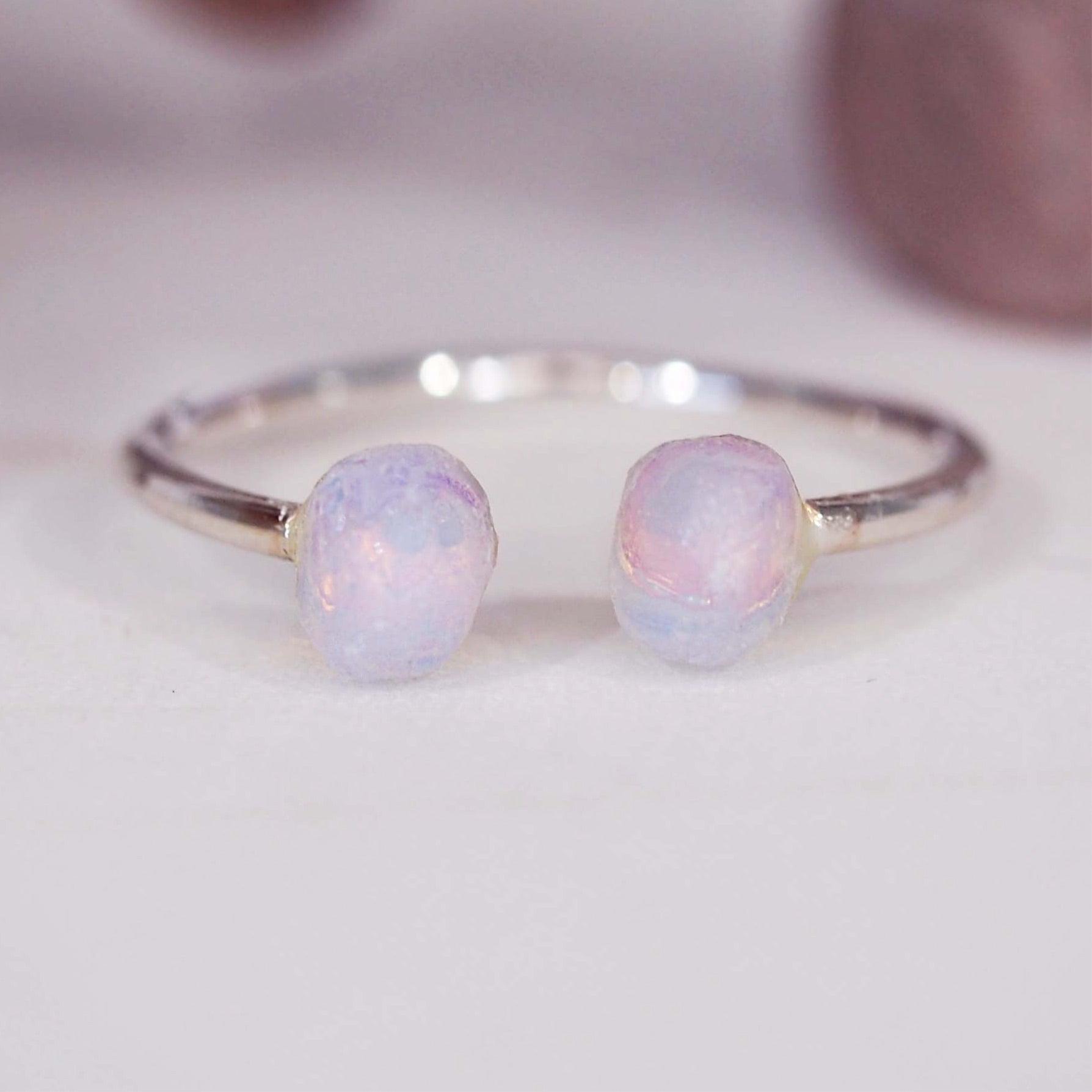 Silver Little Raw Opal Ring - womens raw opal jewellery - australian jewellery brands indie and harper