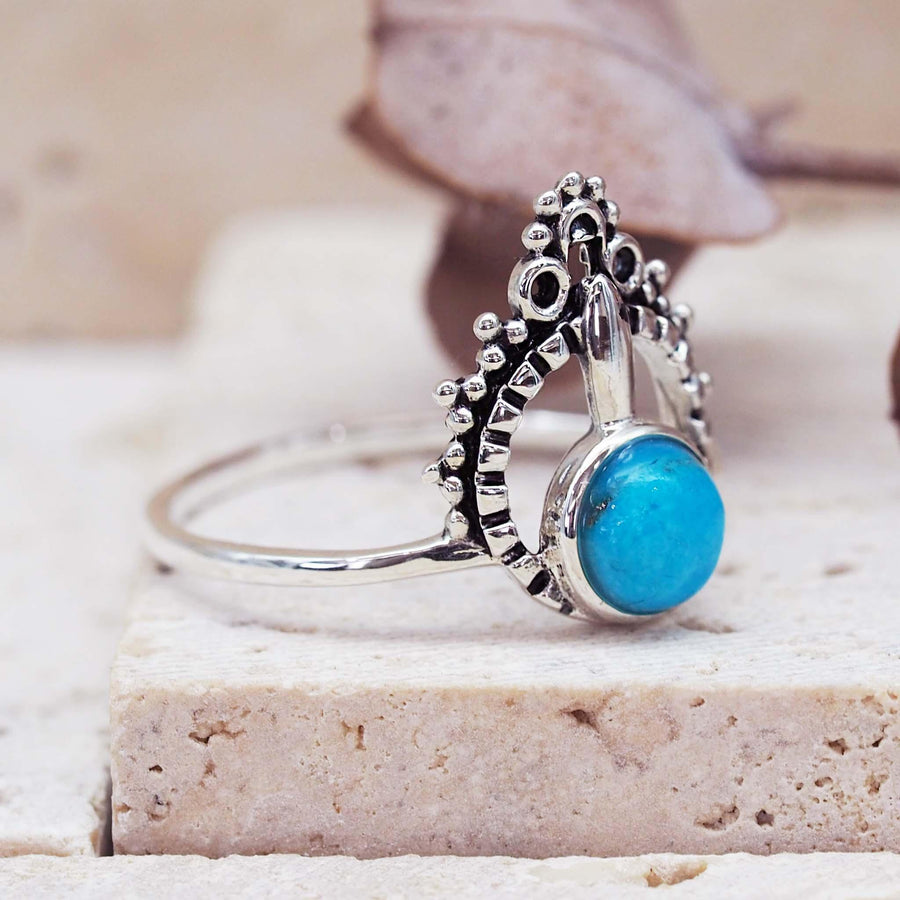 silver Turquoise Ring - womens boho jewellery - australian jewellery brands online