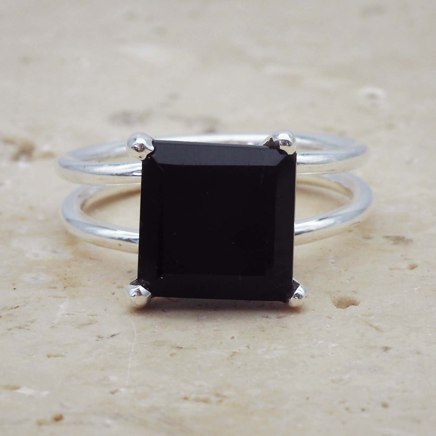 LIMITED EDITION - Square Black Onyx Ring