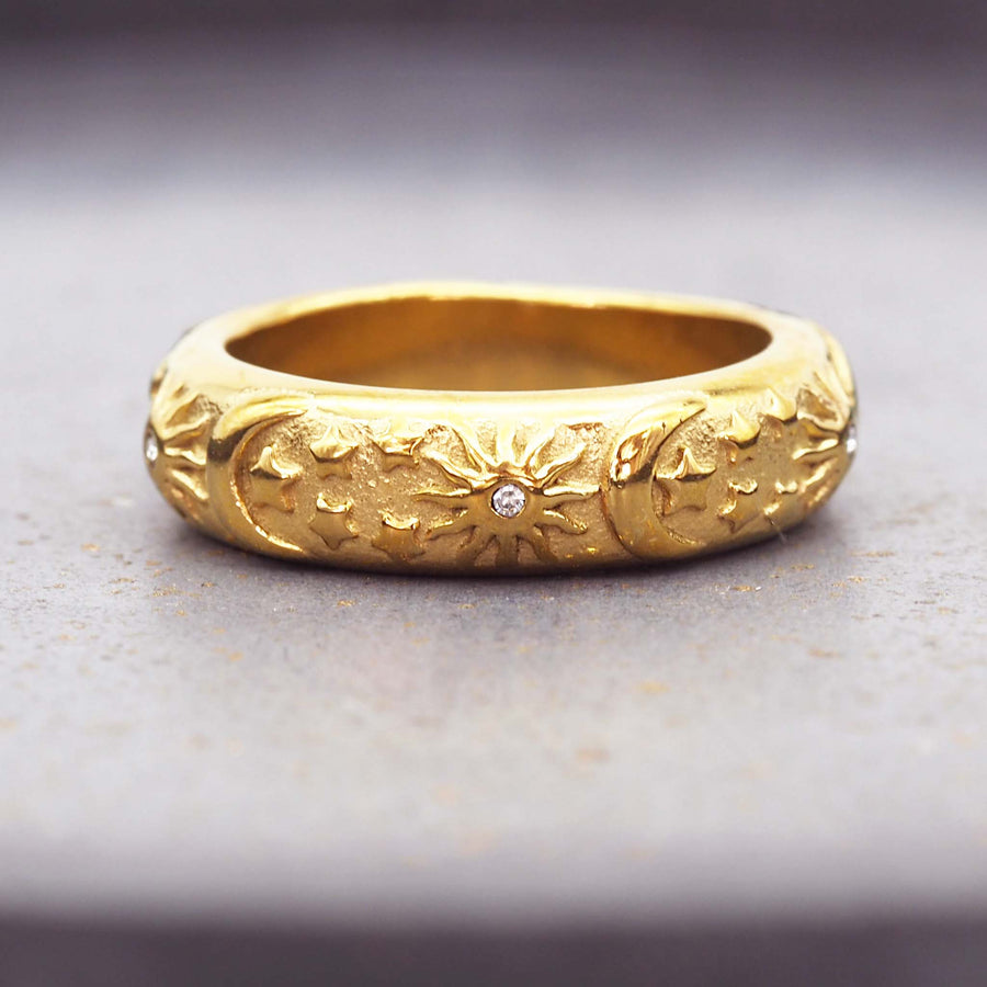 starry night gold ring - gold waterproof jewellery by australian jewellery brands indie and harper