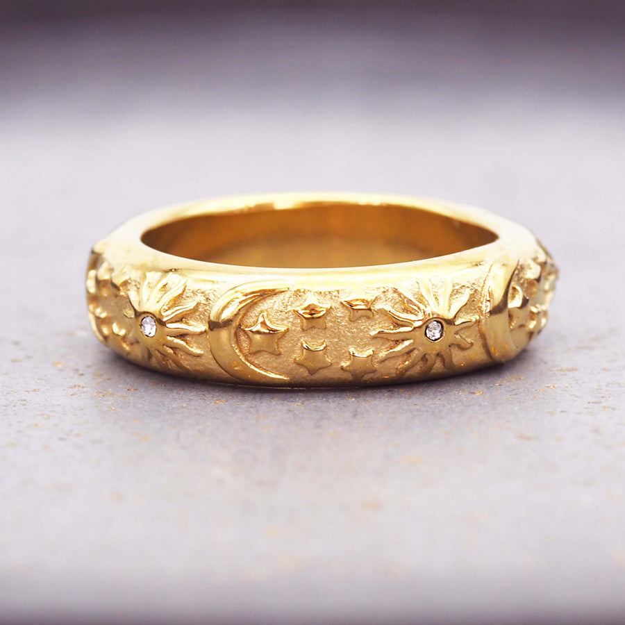 starry night gold ring - gold waterproof jewellery by australian jewellery brands indie and harper