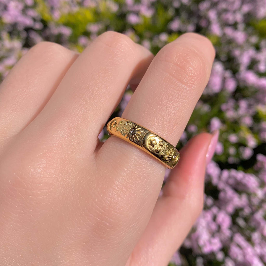 starry night gold ring - gold waterproof jewellery by australian jewellery brands indie and harper